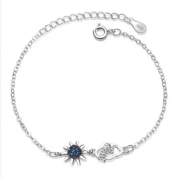 S925 Серебряный браслет «Дождь и солнце» для женщин Корейский стиль Ожерелье «Свежее солнце» и облако с бриллиантами и ювелирными изделиями из циркона Adjustable size