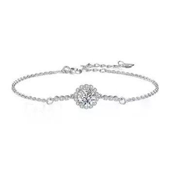 S925 Серебряный браслет из муассанита для пары, корейский стиль, простой браслет из муассанита, ювелирные изделия для рук 1CTmoissanite