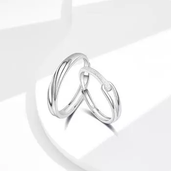 S925 Серебряный браслет Lubert Tears Simple, парные кольца, высококачественное простое мужское и женское модное кольцо с водной рябью opening adjustable