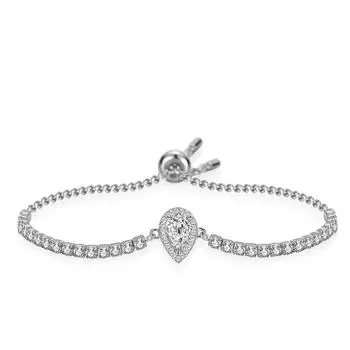 S925 Серебряный браслет Муассанитовый браслет Муассанитовая капля воды в форме груши Простая 1CTzircon