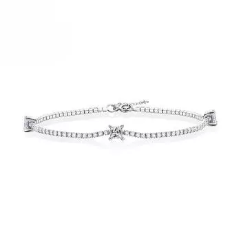 S925 Серебряный браслет с муассанитом, квадратный, модные женские украшения для рук, мечта, тень, звездный свет 925 silver