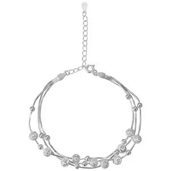 S925 Серебряный браслет Sansheng III, женский нишевый браслет из бисера, трехслойный браслет из круглой бусины, китайский подарок на День святого Валентина Adjustable size