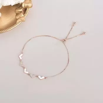 S925 Серебряный браслет в корейском стиле с бриллиантами Love Heart, сладкий и легкий роскошный браслет в форме сердца, выдвижной и регулируемый Adjustable size