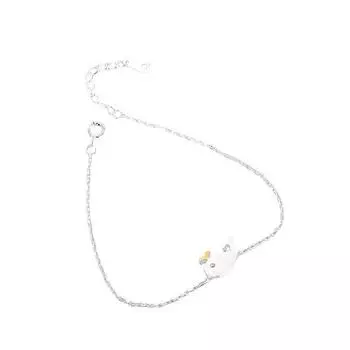 S925 Серебряный браслет Женские аксессуары для мелких животных Модный японский и корейский свежий и милый серебряный браслет с дельфином и позолотой Маленький браслет с китами sliver