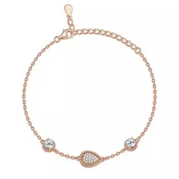 S925 Серебряный гальванизированный браслет из розового золота Персонализированный легкий роскошный ветряной капля воды грушевидной формы стерлинговое серебро ювелирные изделия для рук 925 Silver розового золота