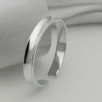 S925 Серебряный гладкий открытый браслет для мужчин и женщин, модные ювелирные изделия, подарки для вечеринок серебряный