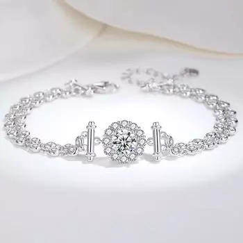 S925 Серебряный круглый браслет с пузырьками из муассанита, новый модный универсальный браслет, браслет с бриллиантами Anti-Real 925