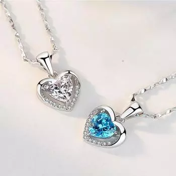 S925 Серебряный кулон для женщин Ocean Heart Love подвеска костяная цепочка кулон ожерелье для женщин 925