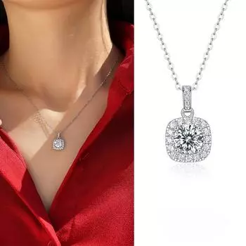 S925 Серебряный кулон Новый Mosang Камень Сахарное ожерелье Ожерелье Орнамент Adjustable size