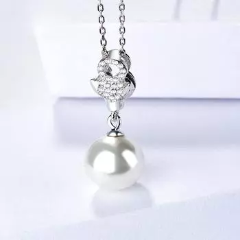 S925 Серебряный кулон с головой леопарда, жемчужной ракушкой, жемчужным кулоном со встроенными бриллиантами, индивидуальные модные подвесные ювелирные изделия из стерлингового серебра 925