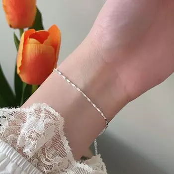 S925 Серебряный легкий роскошный браслет в японском стиле, простой маленький квадратный тонкий браслет, легкий роскошный, с чувством особого интереса, дизайнерское украшение 925