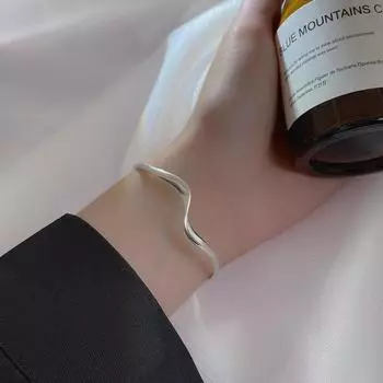 S925 Серебряный нерегулярный волнистый браслет женский нишевый дизайн простой легкий роскошный браслет