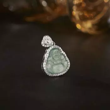 S925 Серебряный Новый Будда Гонг Нефрит Опасный Материал Подвеска Национальный Стиль Майтрейя Будда Женский Смеющийся Будда Аксессуары Подвеска Мода 925 silver