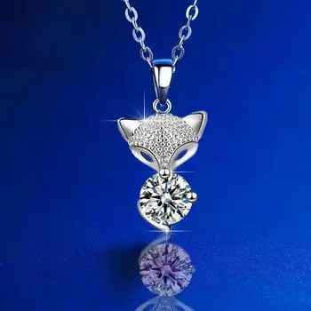 S925 Серебряный Новый Fox Цирконий Сетка Красное Ожерелье Женский Ins Niche Design Ключичная Цепочка Свитер Цепочка