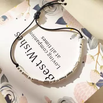 S925 Серебряный парный плетеный браслет Браслет из стерлингового серебра с бусинами Браслет с паролем из мха 925