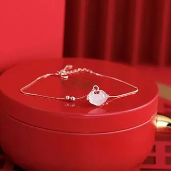 S925 Серебряный ретро-браслет в китайском стиле Xiangyun Ruyi с замком, нишевый дизайн, долговечный браслет с замком, осенний и зимний браслет Adjustable size