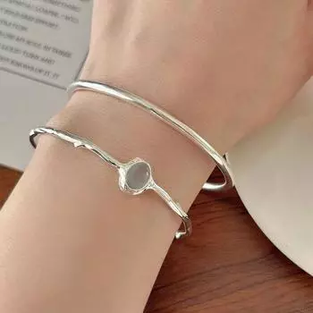 S925 Серебряный Серебряный Открытый Браслет Lambo Женский