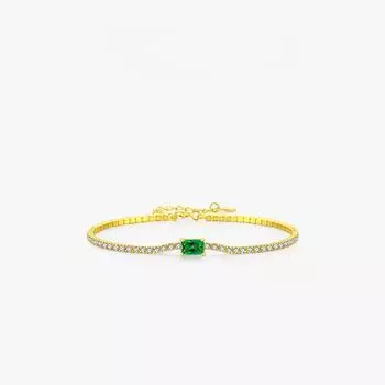 S925 Серебряный Светлый Роскошный Сияющий Моделирование Бриллиантовый Зеленый Цирконий Браслет Браслет Браслет Женский Instagram Сеть Красный Наконечник Adjustable size