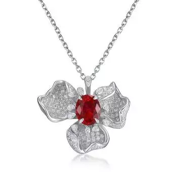 S925 Серебряный высокоуглеродистый бриллиантовый кулон Женский цветочный кулон Мода