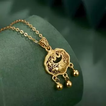 S925 Серебряный замок удачи Lucky Ruyi жемчужное ожерелье ювелирные изделия Niche Женский замок безопасности кулон ключичная цепочка серебряные ювелирные изделия 925 silver
