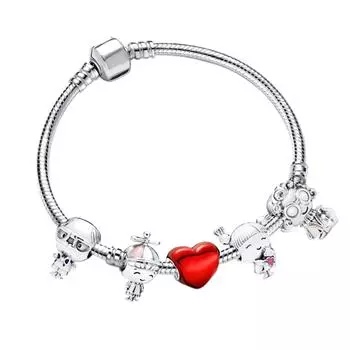 S925 Серебряный браслет в форме сердца и змеи для мальчиков и девочек, красные украшения для женщин, подарки своими руками 17cm