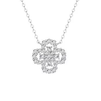 S925 Silver Clover Necklace Women S Platinum Lucky Grass Clavicle Chain Premium Niche Delicate Necklace 925 Silver