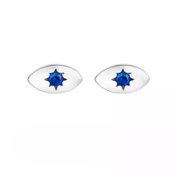 S925 Silver Devil S Eye Earrings High-End Diamond-Encrusted Glasses Earrings Niche Exquisite Student Simple Earrings 925 Silver