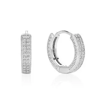 S925 Silver Earrings Premium Wang Jiayer Ear Buckle Double Row Earrings 925 Silver