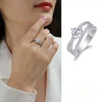 Кольцо S925 Silver Fantastic с муассанитом Beauty 5