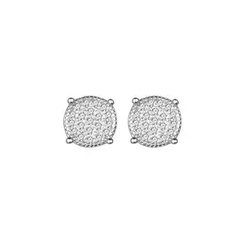 S925 Silver Four-Claw Zircon Stud Earrings Simple Hip-Hop Earrings High-End Niche Exquisite Super Flash Earrings 925 Silver