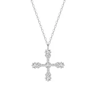 S925 Silver Frame Necklace, High-End Niche Exquisite Hip-Hop Neck Chain, Super Flash Simple Collarbone Chain 925 Silver