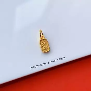 S925 Silver Gold-Plated Pendant DIY Bracelet Necklace Accessories Pendant Five Gods of Wealth Safety Gourd Sterling Silver Ornament 2 pieces