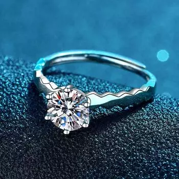 Серебряное кольцо S925 в виде пчелиных сот, женское, Guochao, ромбовидное, с бриллиантом в один карат, модное, с индивидуальностью, простое открытое кольцо opening adjustable