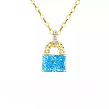 S925 Silver Ice Flower Cut Bag Necklace Fashionable And Simple Sugar Cube Strong Chain High-End Sense Niche Exquisite Collarbone Chain 925 Silver