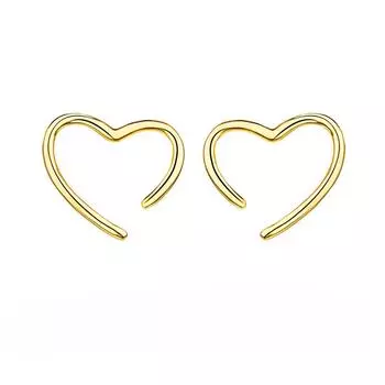 S925 Silver Line Love Stud Earrings Simple Personalized Love Earrings High-End Sense Niche Exquisite Peach Heart Earrings 925 Silver