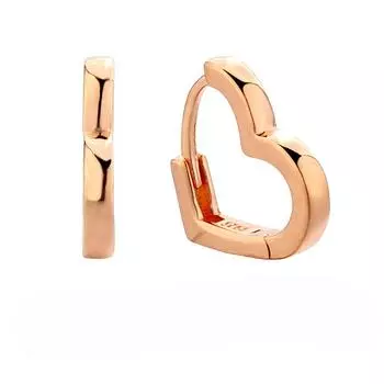 S925 Silver Love Ear Buckle Femininity Earrings Atmospheric Fashion Earrings Simple Glossy Peach Heart Earrings 925 Silver