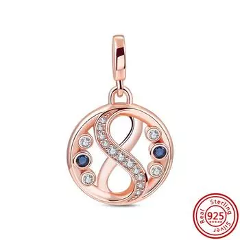 S925 Silver ME Мини-серия Подвески висячие двойные звенья Стиль подходят для оригинального браслета Me DIY Бусины Женские ювелирные изделия Подвески