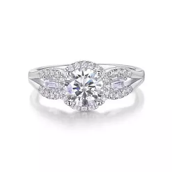 S925 Silver **** Moissanite Closed Ring Mido No. 5