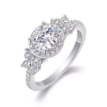 S925 Silver Moissanite Ring With Closed Ring Beauty 5