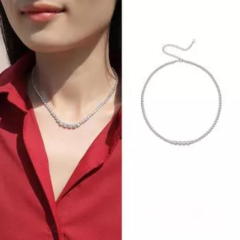 S925 Silver Mosonite In The Name of Light Necklace Elegance Clavicle Chain Cross Neck Chain Adjustable size