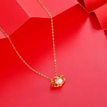 S925 silver necklace shell inlaid with zircon natural pearl women s tide pendant niche design simple collarbone chain 925 Silver