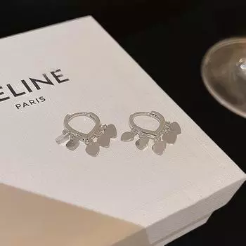 S925 Silver Needle Elegant Heart Earrings - Trendy, Versatile, Celebrity-Style A915 Silver