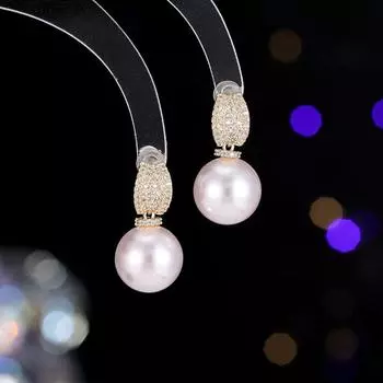 S925 Silver Needle Light Luxury High-end Large Pearl Earrings New Trendy Niche Design Temperament Versatile Earrings белый