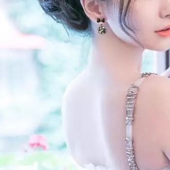 S925 silver needle simple temperament fringed sweet small ball rhinestone stud earrings hanging bow earrings women чёрный