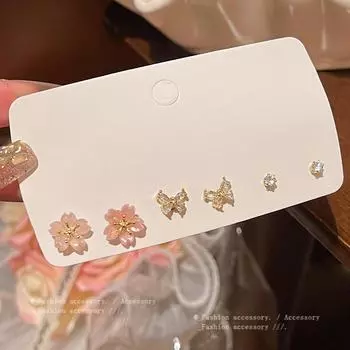 S925 Silver Needle Zircon Butterfly Earrings - Elegant Floral Net Red Jewelry for Women золотой