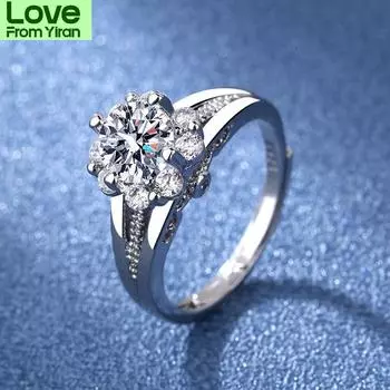 S925 Silver Plated Luxury New Princess Crown Inlaid Zircon Fashion Women S Ring Valentine S Day Gift Jewelry Wholesale Resizable серебряный
