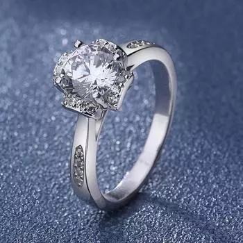 Серебряное кольцо S925 пробы, кольцо Huayang из настоящего муассанита, женское помолвочное кольцо из стерлингового серебра S925 пробы, роскошное, высокого класса, покрытое белым золотом 18 карат 6