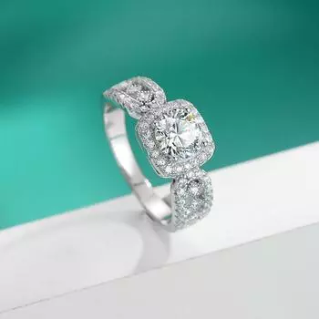 Кольцо из серебра 925 пробы с муассанитом, кружевное, принцесса, квадратное кольцо-сумка, широкая версия, высококачественное кольцо для предложения, бриллиантовое кольцо в подарок на день рождения для девушки 5