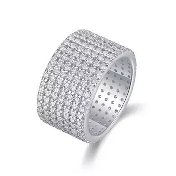 Серебряное кольцо S925 с муассанитом, роскошное инкрустированное кольцо Panyu Beauty 5