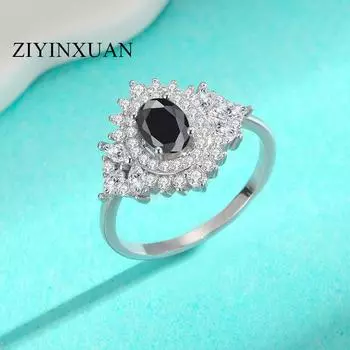 Кольцо из серебра S925 пробы, женское кольцо из стерлингового серебра S925 пробы с муассанитом и бриллиантами, высококачественное модное цветное кольцо весом 1 карат с бриллиантами 5